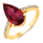 Classic Raindrop Pear Cut Diamond Accent Ring