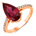 Classic Raindrop Pear Cut Diamond Accent Ring