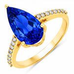 Classic Raindrop Pear Cut Diamond Accent Ring