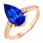 Classic Raindrop Pear Cut Diamond Accent Ring