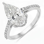 Classic Raindrop Pear Cut Diamond Accent Ring