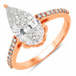 Classic Raindrop Pear Cut Diamond Accent Ring