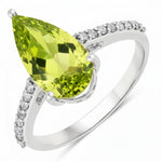 Classic Raindrop Pear Cut Diamond Accent Ring