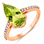 Classic Raindrop Pear Cut Diamond Accent Ring