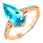 Classic Raindrop Pear Cut Diamond Accent Ring