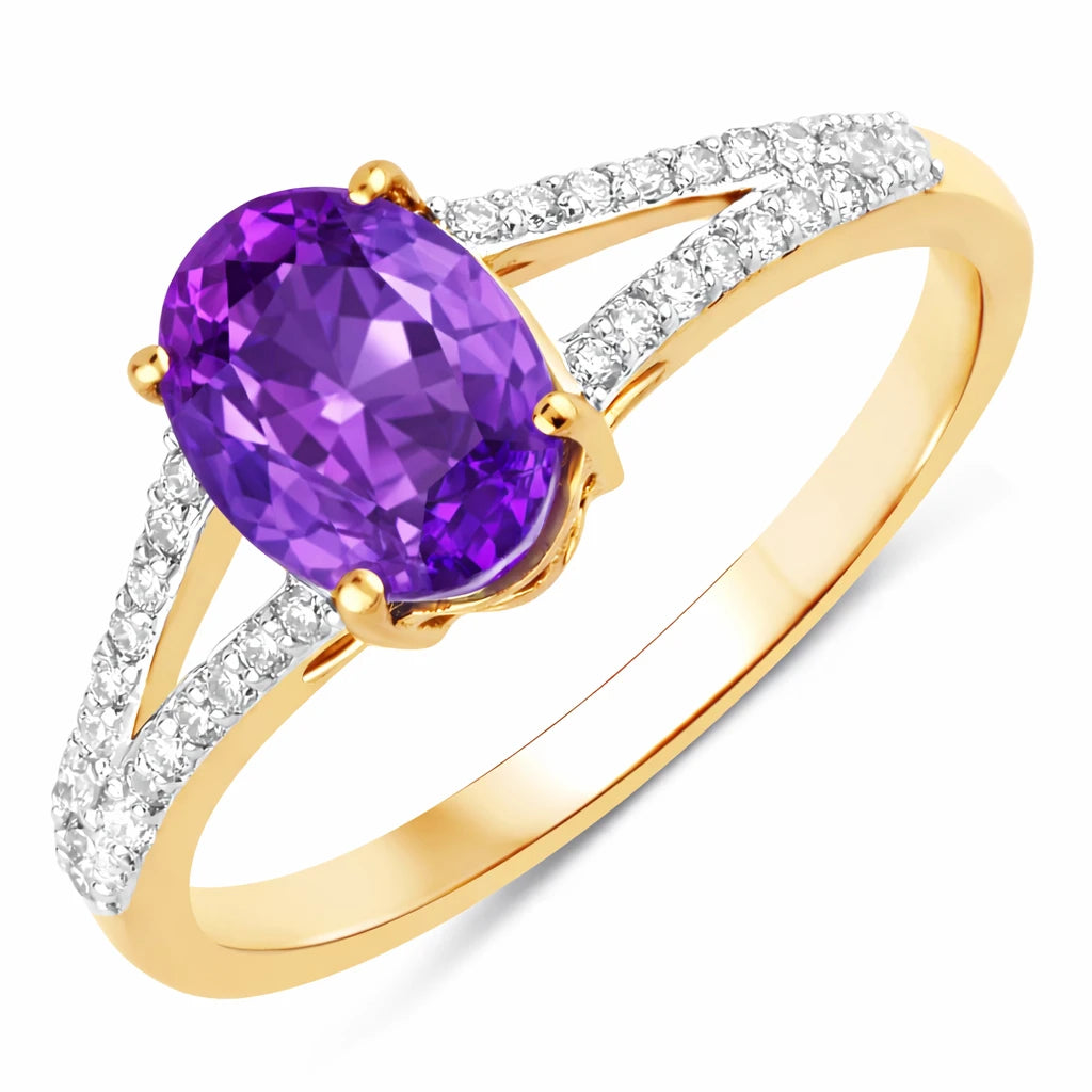 Split Shank Oval-Cut Diamond Ring