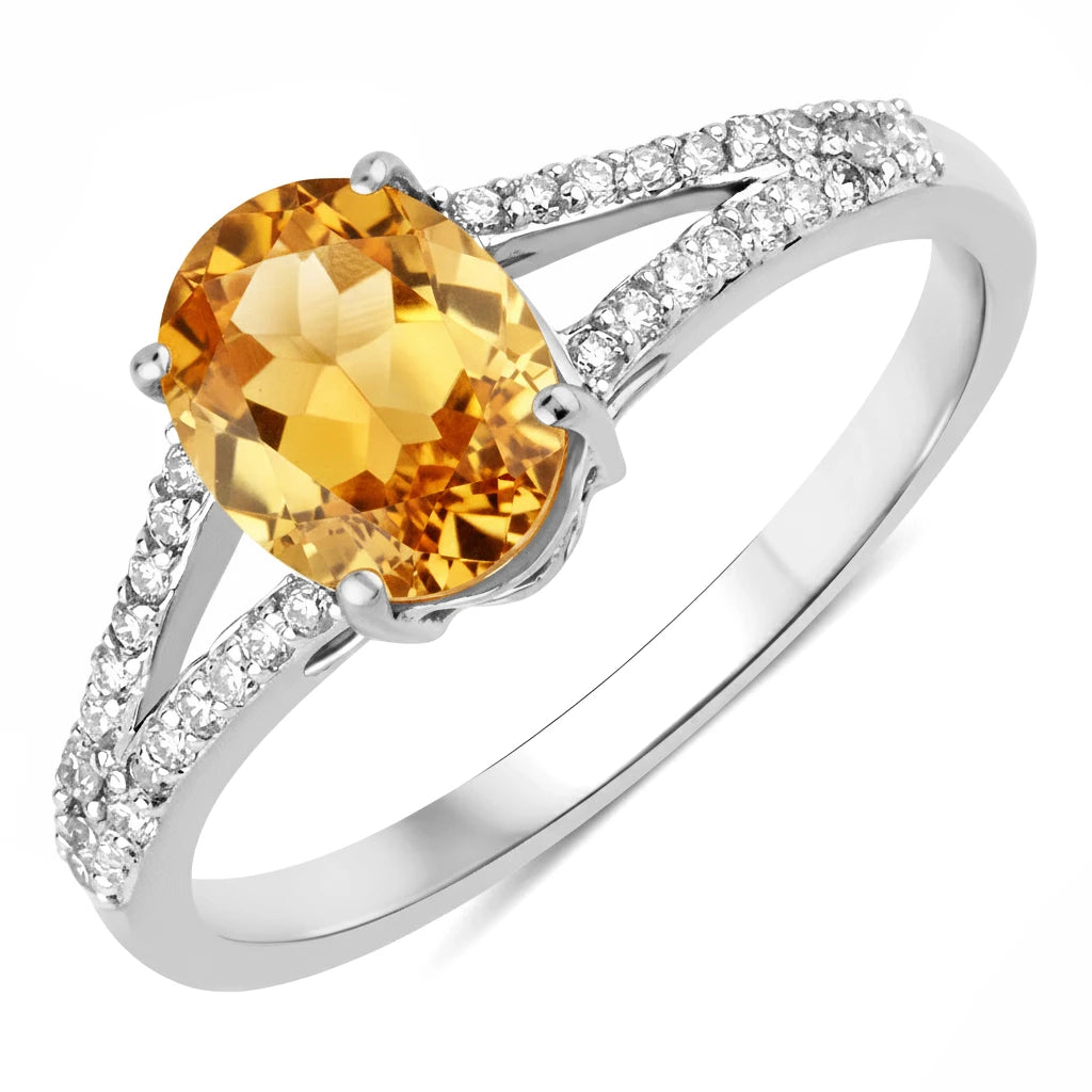 Split Shank Oval-Cut Diamond Ring