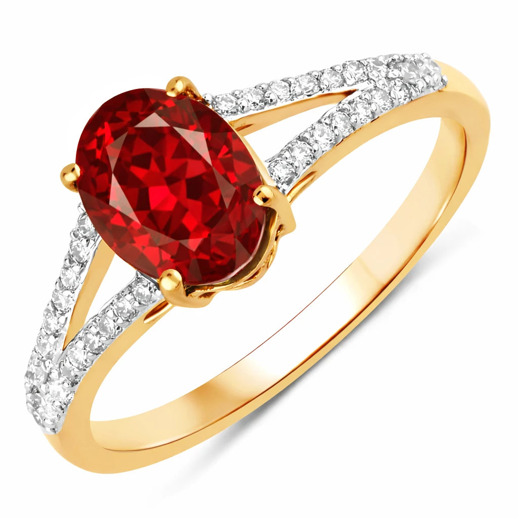 Split Shank Oval-Cut Diamond Ring