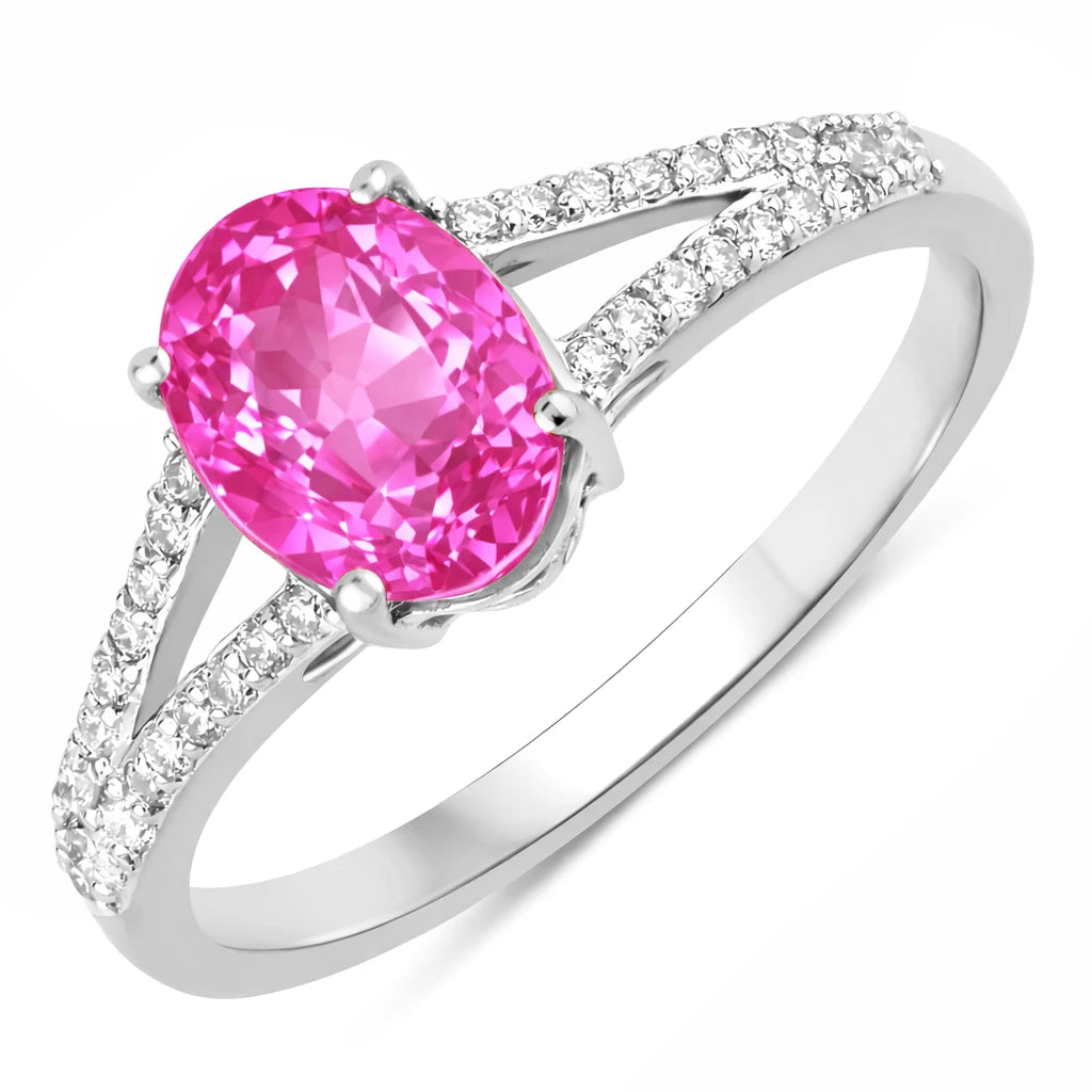 Split Shank Oval-Cut Diamond Ring