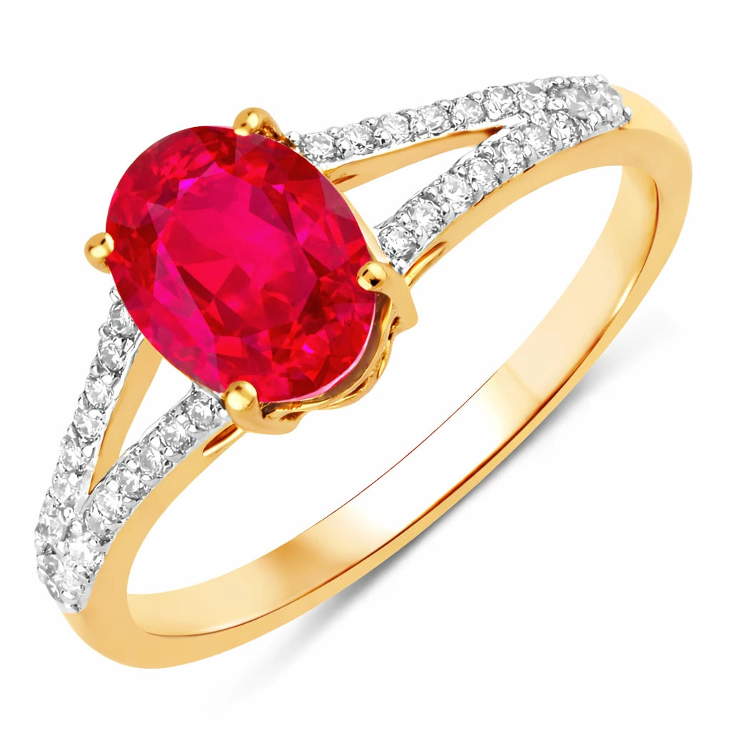 Split Shank Oval-Cut Diamond Ring