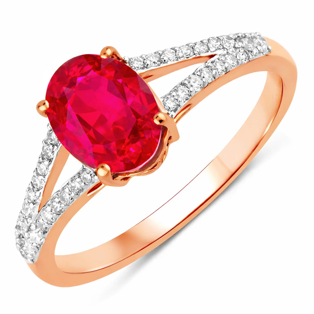 Split Shank Oval-Cut Diamond Ring