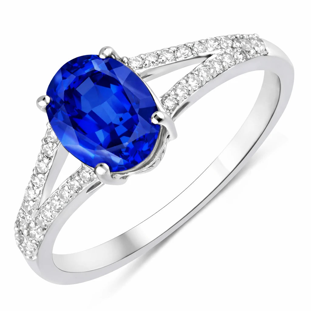 Split Shank Oval-Cut Diamond Ring