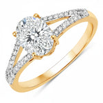 Split Shank Oval-Cut Diamond Ring