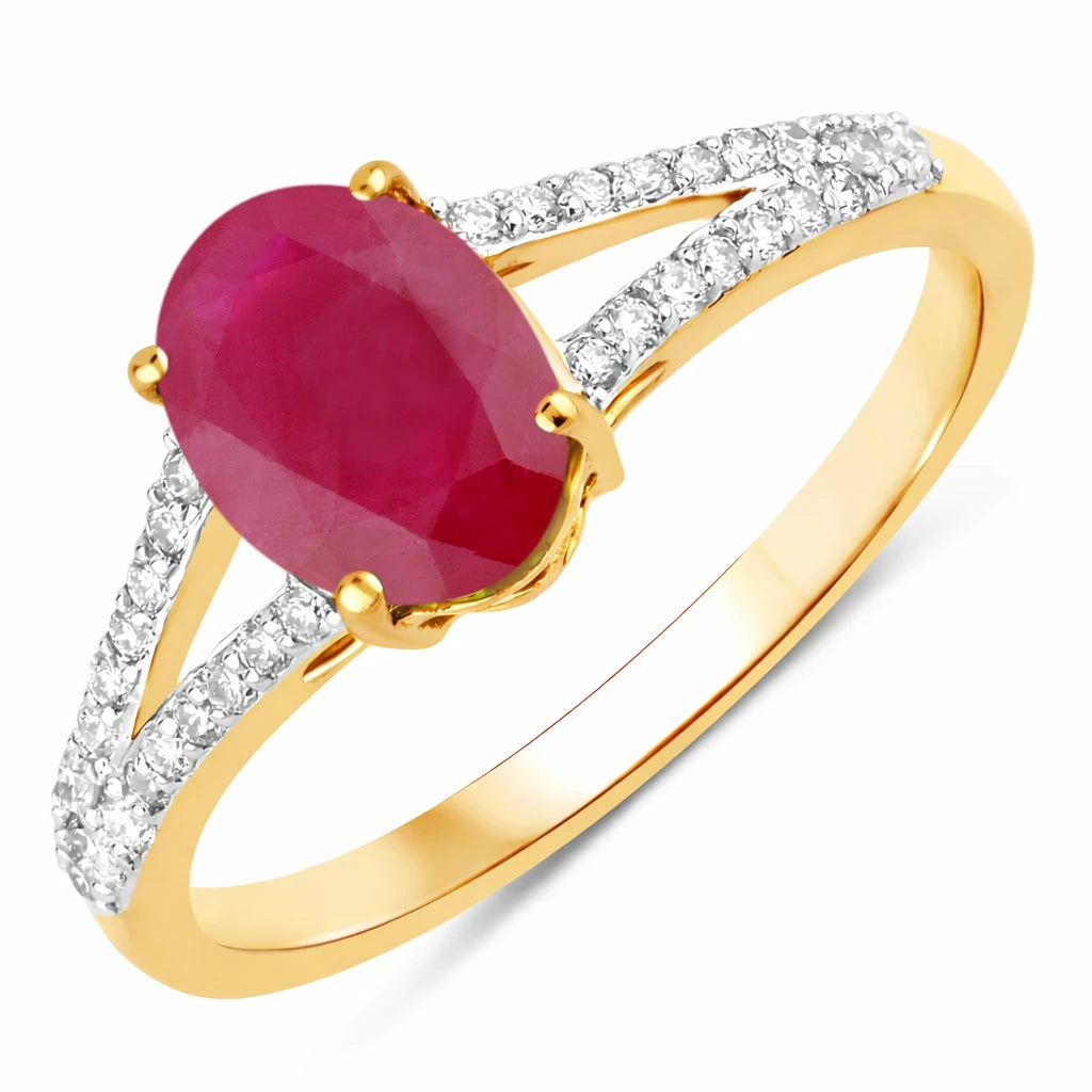 Split Shank Oval-Cut Diamond Ring