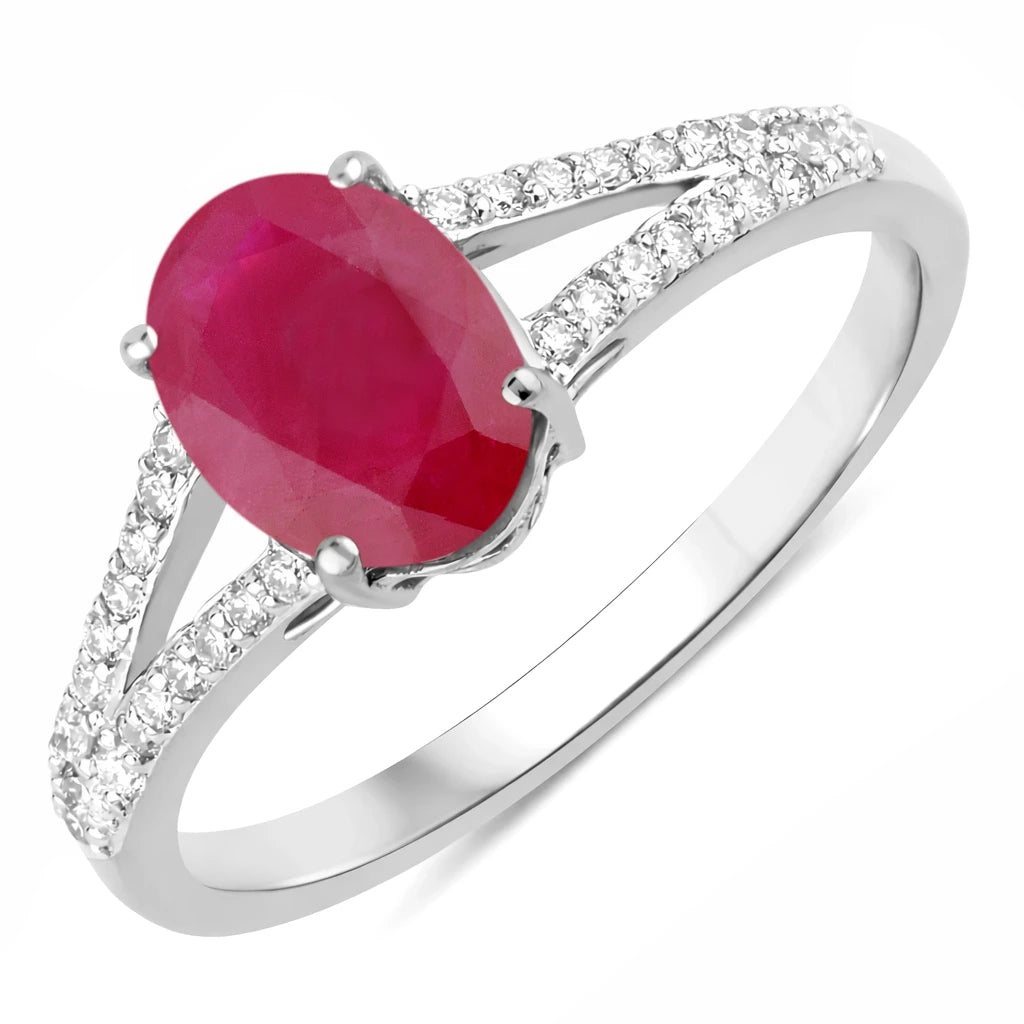 Split Shank Oval-Cut Diamond Ring