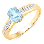 Oval Two-Tone Ring with Diamond Shoulders