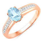 Oval Two-Tone Ring with Diamond Shoulders