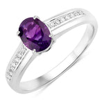 Oval Two-Tone Ring with Diamond Shoulders