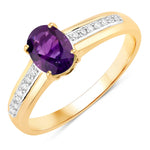 Oval Two-Tone Ring with Diamond Shoulders