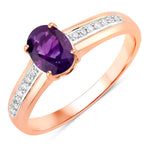 Oval Two-Tone Ring with Diamond Shoulders