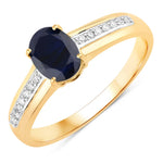 Oval Two-Tone Ring with Diamond Shoulders