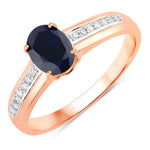 Oval Two-Tone Ring with Diamond Shoulders