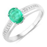 Oval Two-Tone Ring with Diamond Shoulders