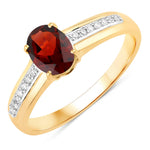 Oval Two-Tone Ring with Diamond Shoulders