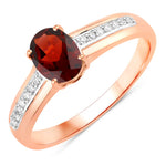 Oval Two-Tone Ring with Diamond Shoulders