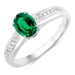 Oval Two-Tone Ring with Diamond Shoulders
