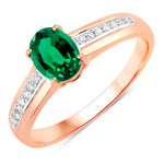 Oval Two-Tone Ring with Diamond Shoulders