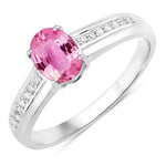 Oval Two-Tone Ring with Diamond Shoulders