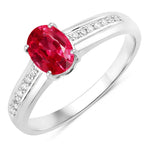 Oval Two-Tone Ring with Diamond Shoulders