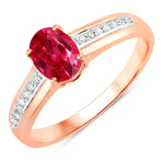 Oval Two-Tone Ring with Diamond Shoulders