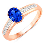 Oval Two-Tone Ring with Diamond Shoulders