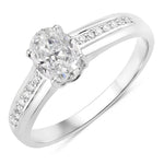Oval Two-Tone Ring with Diamond Shoulders