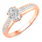 Oval Two-Tone Ring with Diamond Shoulders