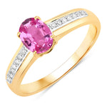 Oval Two-Tone Ring with Diamond Shoulders