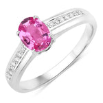 Oval Two-Tone Ring with Diamond Shoulders