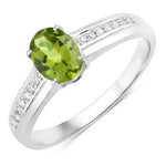 Oval Two-Tone Ring with Diamond Shoulders