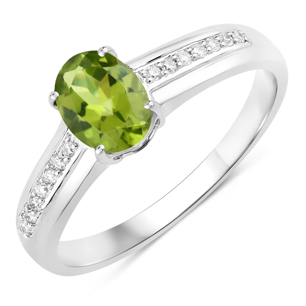 Oval Two-Tone Ring with Diamond Shoulders