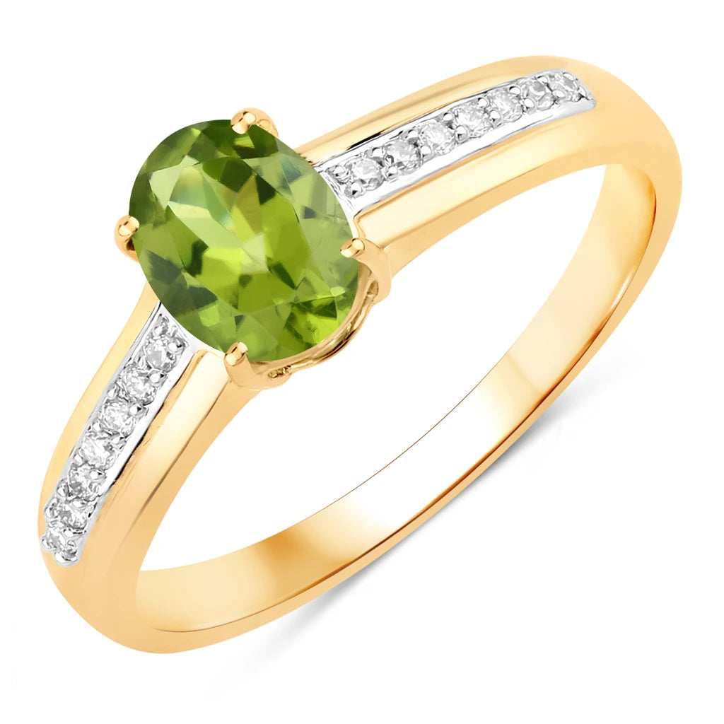 Oval Two-Tone Ring with Diamond Shoulders