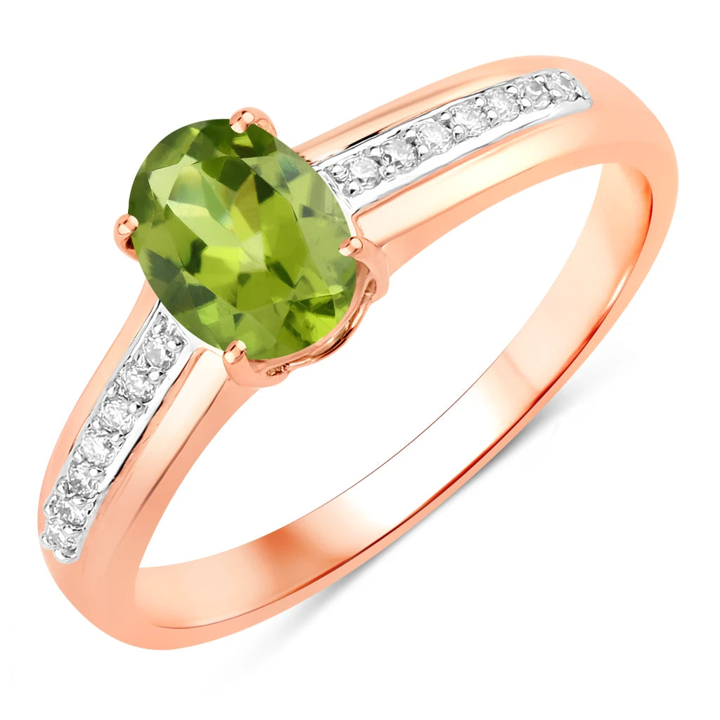 Oval Two-Tone Ring with Diamond Shoulders