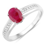 Oval Two-Tone Ring with Diamond Shoulders
