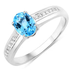 Oval Two-Tone Ring with Diamond Shoulders