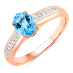 Oval Two-Tone Ring with Diamond Shoulders