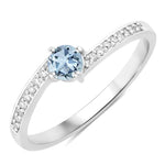 Dainty Stackable Round Cut Diamond Accent Ring