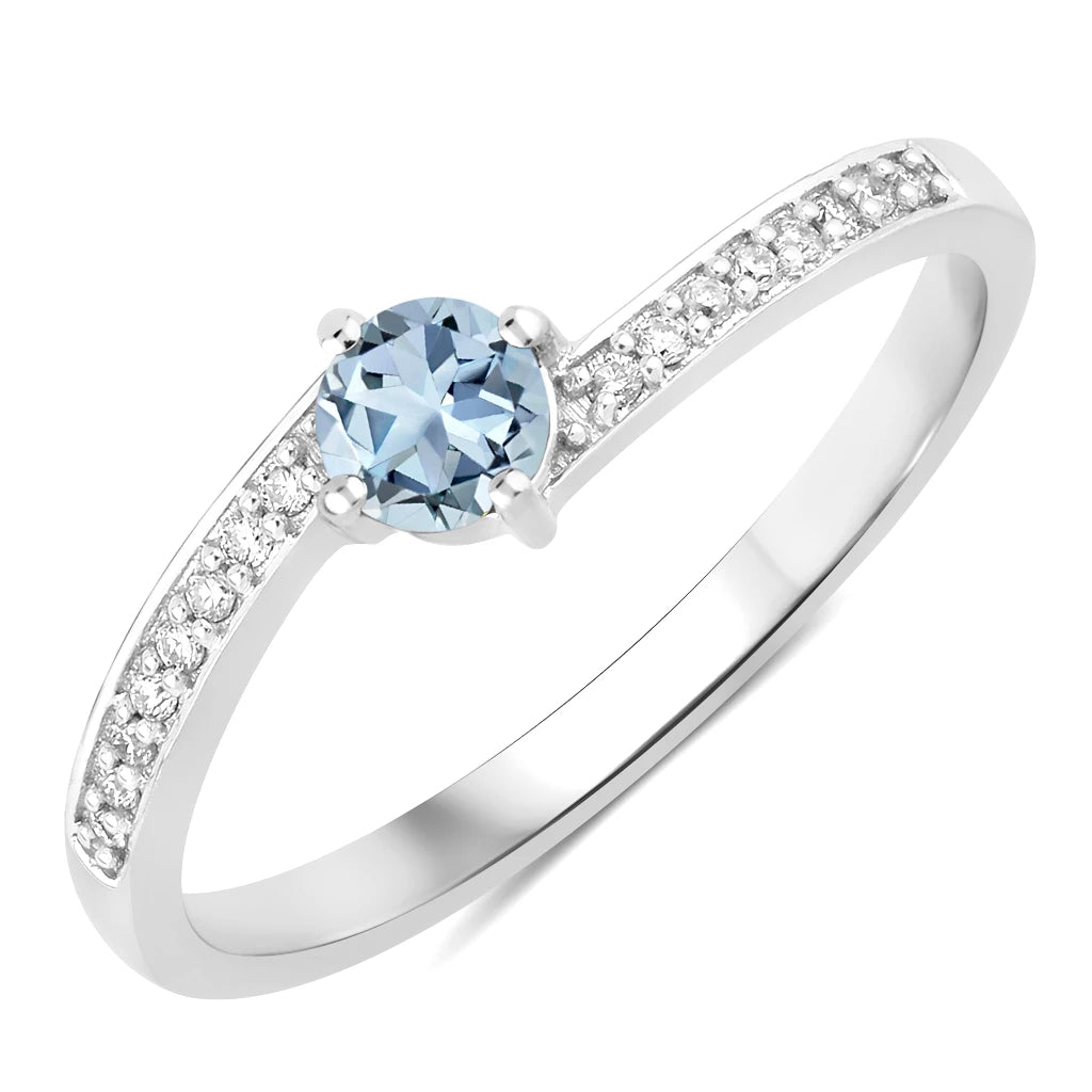Dainty Stackable Round Cut Diamond Accent Ring