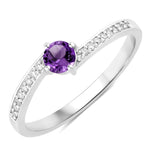 Dainty Stackable Round Cut Diamond Accent Ring