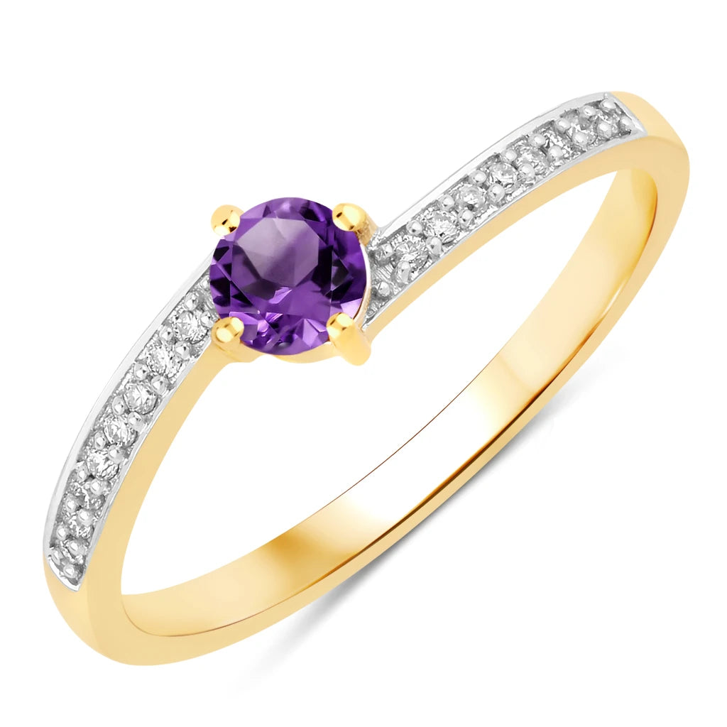 Dainty Stackable Round Cut Diamond Accent Ring